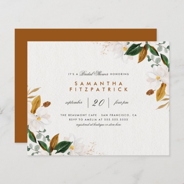 Chá de panela Floral de Magnolia de Água Orçada (Frente/Verso)