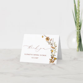 Chá de panela Floral de queda Cartões de agradecim