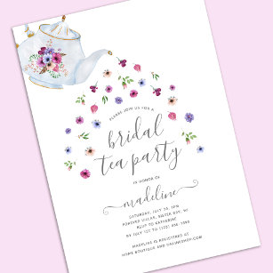 Chá de panela Floral de Tea Convite de festas
