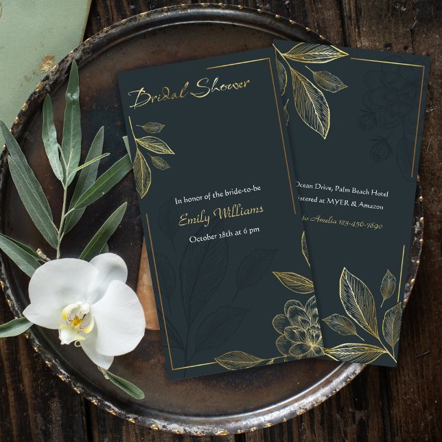 Chá de panela Floral Dourado Moderno (Criador carregado)