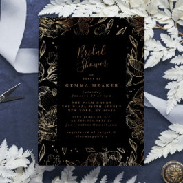 Chá de panela Floral Dourado Preto e Legítimo