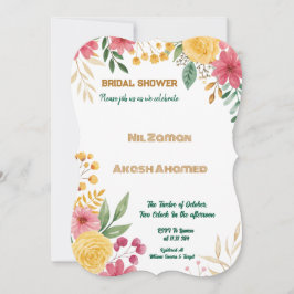 Chá de panela Floral Dual Name Elegante