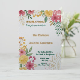 Chá de panela Floral Dual Name Elegante