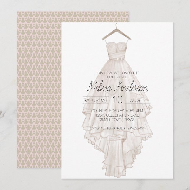 Chá de panela Floral Elegante Rosa Moderno (Frente/Verso)