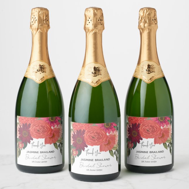 Chá de panela Floral Moderno do outono Obrigado (Garrafas)