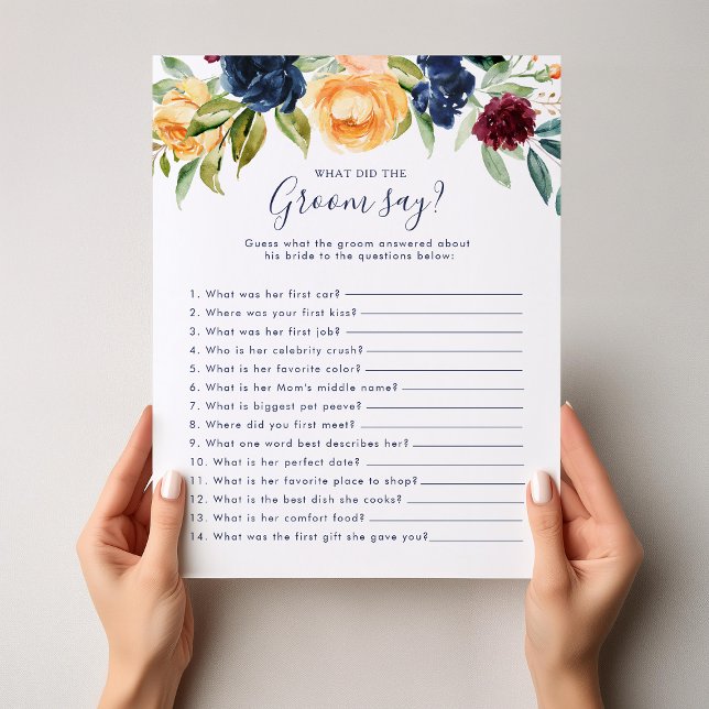 Chá de panela Floral O que o Groom disse (Criador carregado)