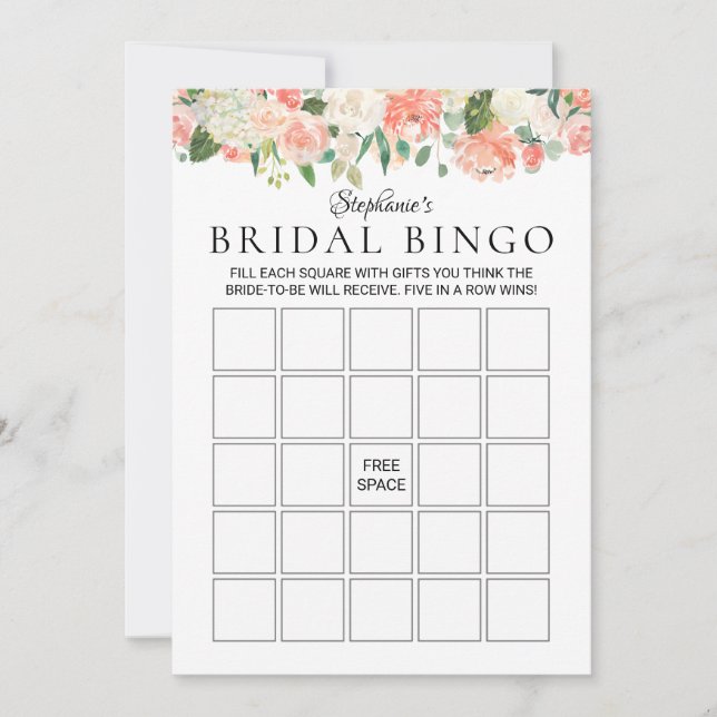Chá de panela Floral Personalizado Bingo (Frente)