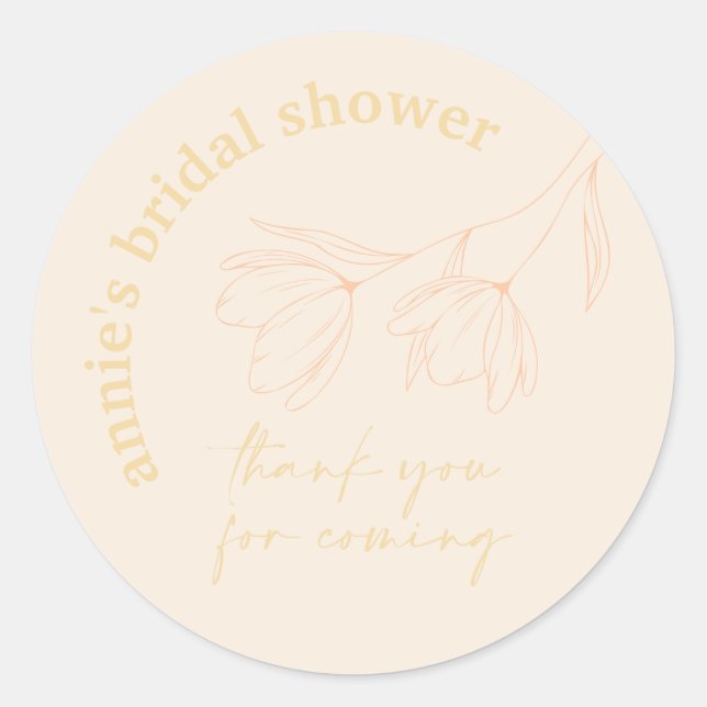 Chá de panela Floral Retro Favorecendo Adesivo Sel (Frente)