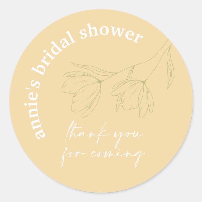 Chá de panela Floral Retro Favorecendo Adesivo Sel (Frente)