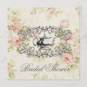 Chá de panela Floral Rosa Convite de festas Tea