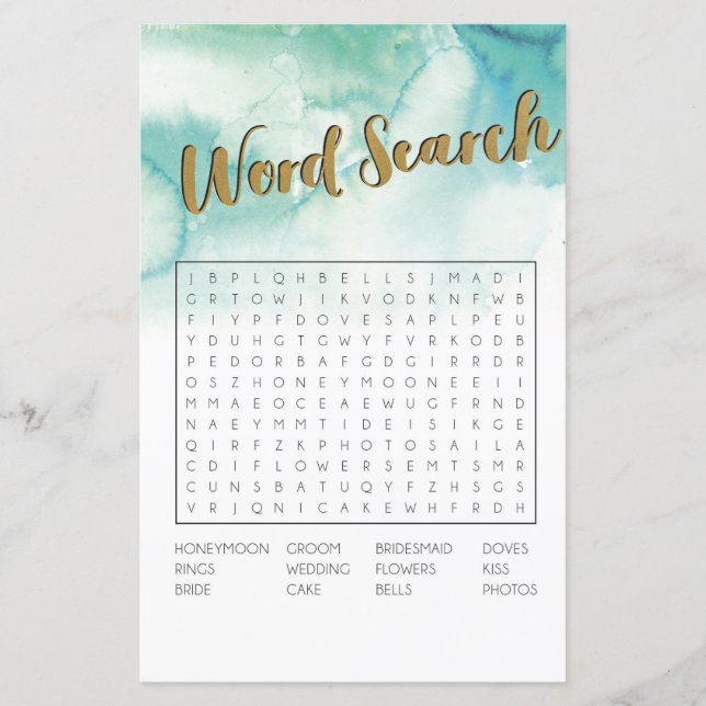 Chá de panela Games Word Search Game Blue Dourado (Frente)