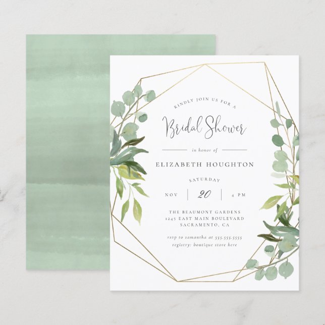 Chá de panela Geométrico Geométrico de Script de O (Frente/Verso)