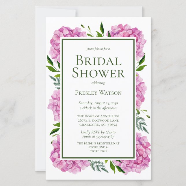 Chá de panela Hydrangeas Rosa de Orçamento (Frente)