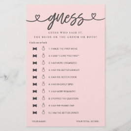 Chá de panela Jogo Que Ele Disse Que Disse Adivinh