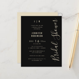 Chá de panela Moderno de Script de Orçamento Preto