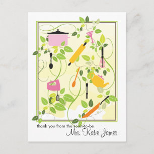 chá de panela Obrigado Postar Cartão