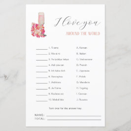 Chá de panela Petals & Prosecco Eu te amo Jogo