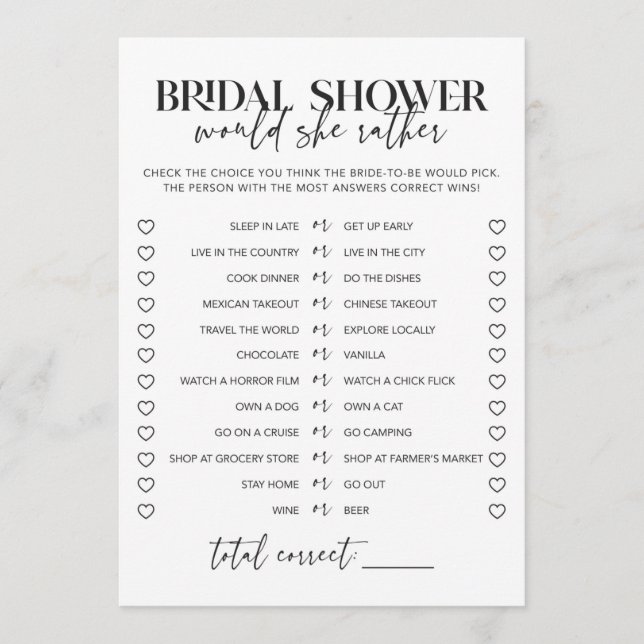 Chá de panela Preto e Branco Ela Preferencialmente (Frente)