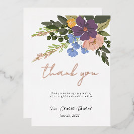 Chá de panela Purple Floral e Greenery Obrigado