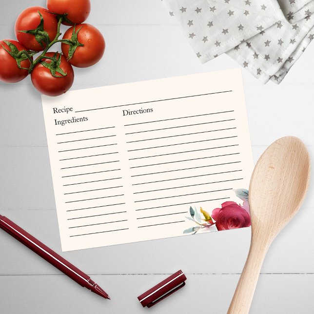 Chá de panela Receita Burgundy Marsala Floral (Criador carregado)