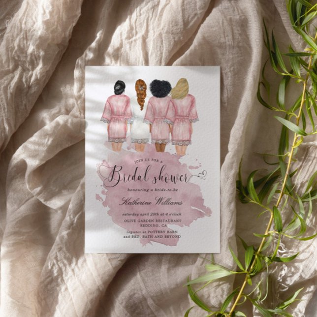 Chá de panela Rosa Blush Robes Bridesmaid (Criador carregado)