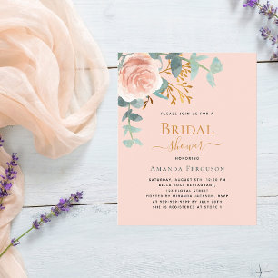 Chá de panela rosa de orçamento de pêssego