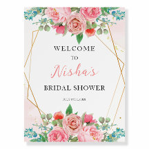 Chá de panela rosa Floral Boas-vindas