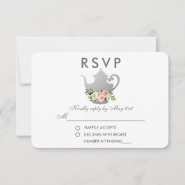 Chá de panela Rosa Floral de Prata Tea Party RSVP 