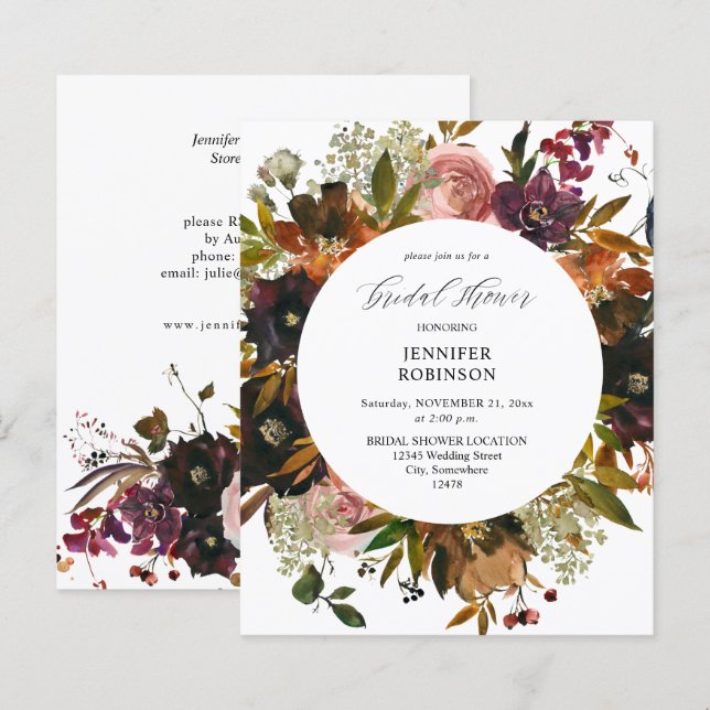 Chá de panela rosa púrpura e pincelado Dourado no  (Frente/Verso)