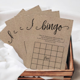 Chá de panela Rustic Kraft Bingo, Cartão de Papel