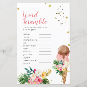 Chá de panela Tropical Sorvete do Word Scramble