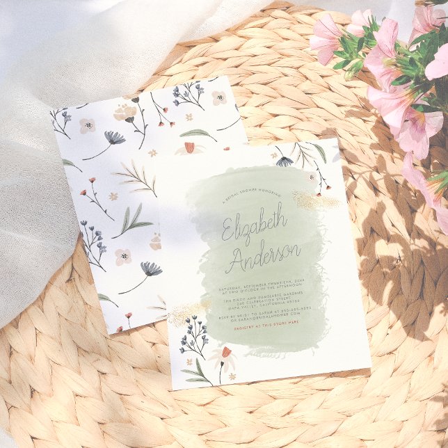 Chá de panela Verde de Flores Modernas de Boho (Criador carregado)