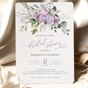 Chá de panela Verde Roxo Lilacs Convite
