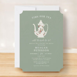 Chá de panela Verde Sage Convite de festas Tea
