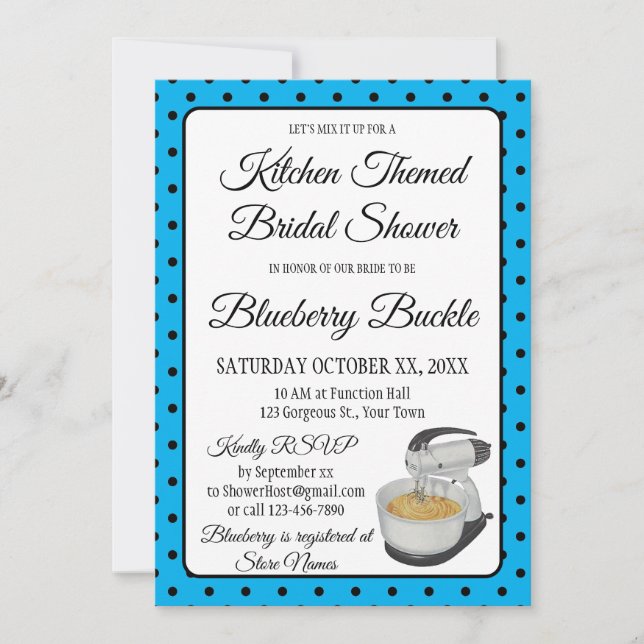 Chá de panela Vintage Bolinhas Azul (Frente)