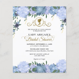 Chá de panela Vitoriano Floral Azul Dusty