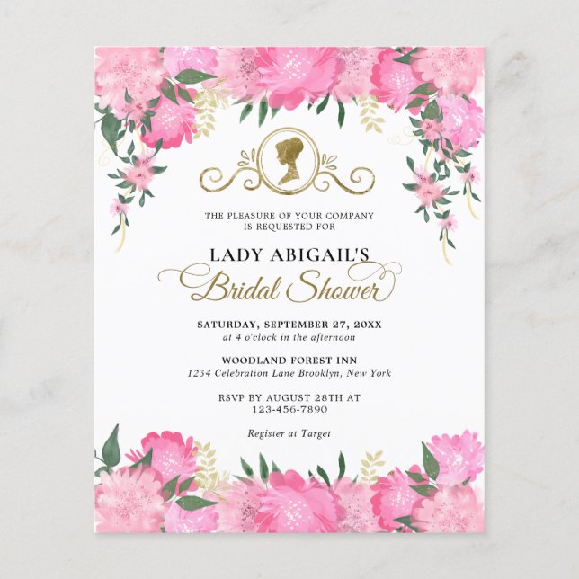 Chá de panela Vitoriano Floral Rosa-Rosa Elegante (Frente)