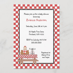 Chá do Baby Q Convite Rapariga com pele clara