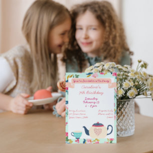 Chá no Convite de Aniversário em Wonderland