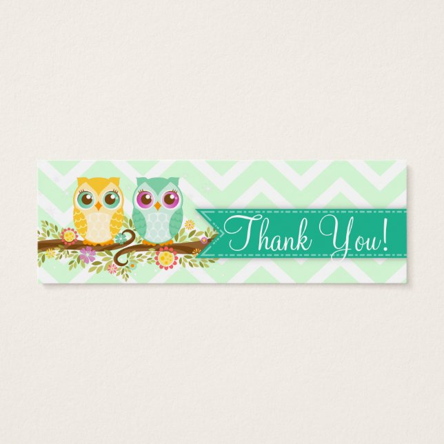 Chá "Obrigado" de Gêmeos Orange e Teal Owl (Verso)