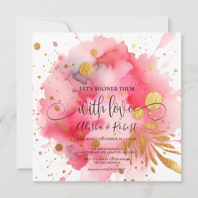 Chá-Os Com O Convite De Chá Casais De Amor (Frente)