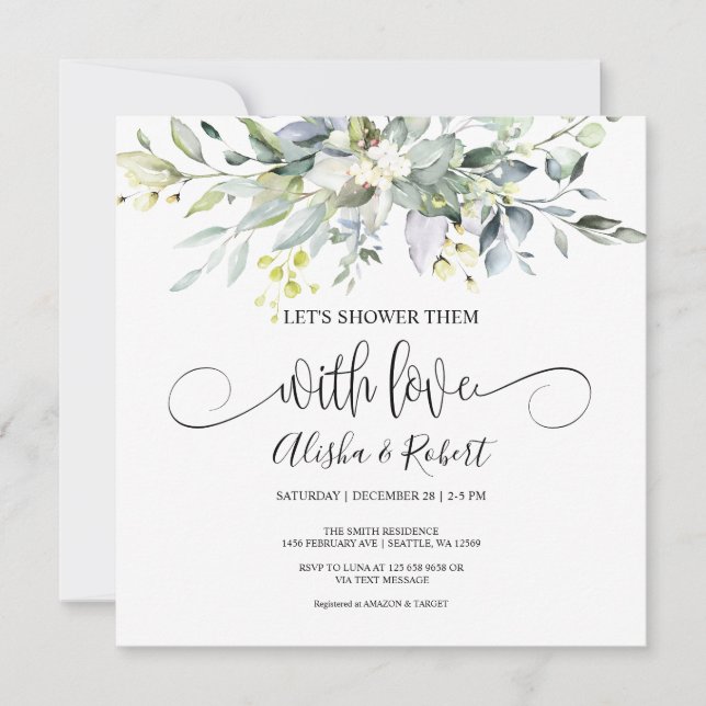 Chá-Os Com O Convite De Chá Casais De Amor (Frente)