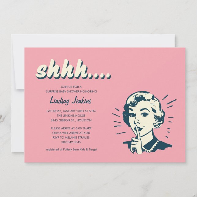 Chá ou Convites de festas da empresa retrô (Frente)