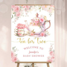 Chá para Dois Chá de Bebê Rosa Floral Bem-Vindo