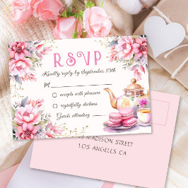 Chá Para Três Placas Rsvp De aniversário de 3 anos
