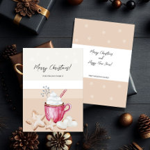 Chá Quente de Natal Fofo e Biscoitos Aquarela