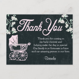 Chá Vintage Chalkboard Obrigado Cartões