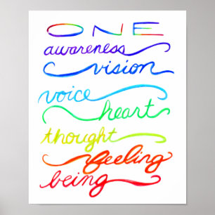 Chakra Inspirational One Words Art Impressão