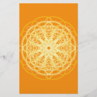 Chakra Mandala Sagrada Geometria Laranja Brilhante
