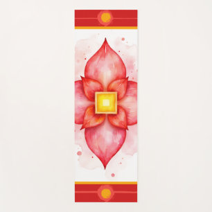 Chakra Raiz Lotus Vermelho para Tapete de Yoga d